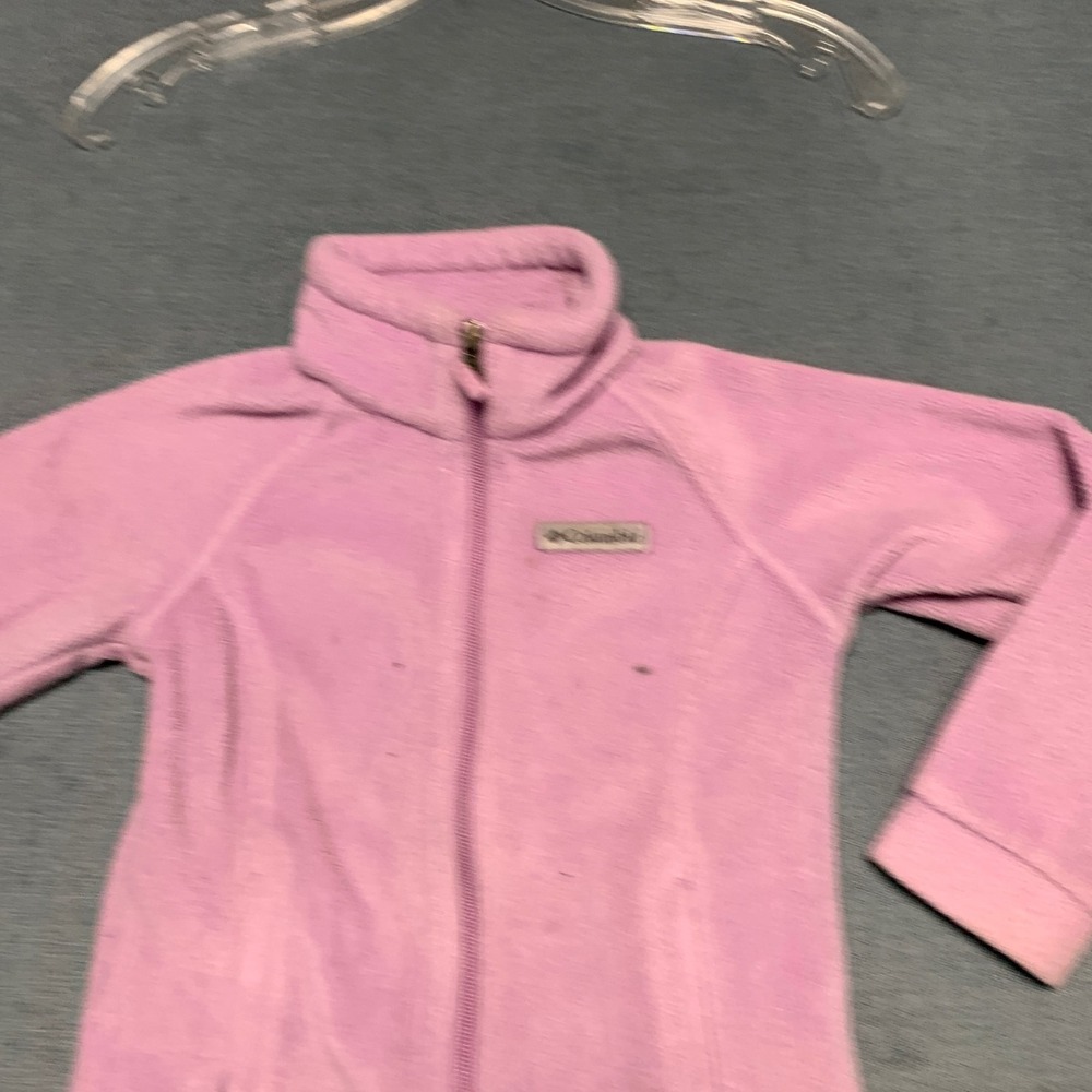 Columbia Benton Springs Fleece Jacket Girls 2XS(4-6) Pink Soft Full Zip Winter